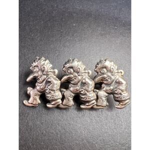 Rare vintage sterling silver Norwegian Norge troll brooch
